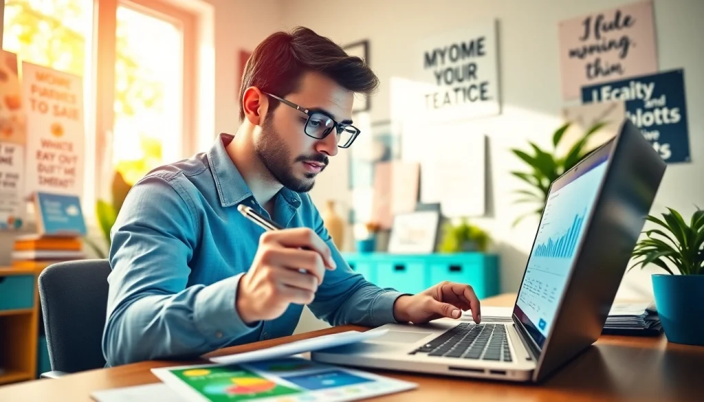 Learn how to promote digital products as an affiliate in a stylish home office.