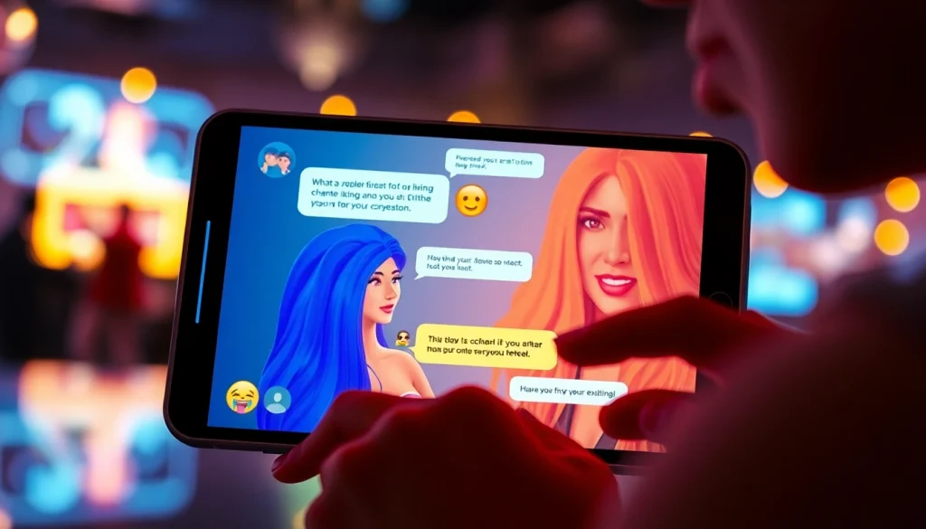 Engaging chat interface for AI chat porn with vibrant characters
